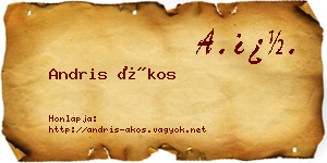 Andris Ákos névjegykártya